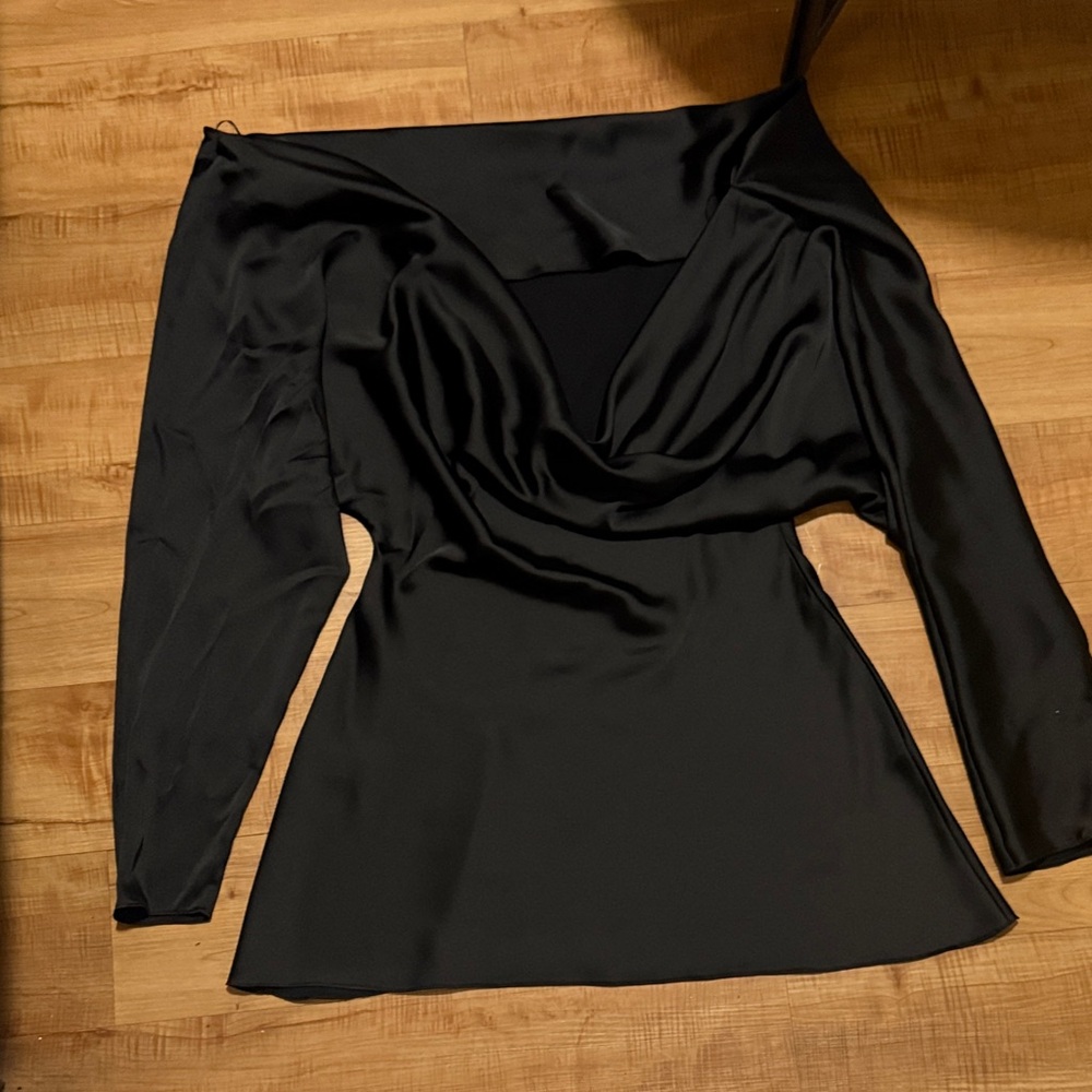 Zara Black Satin Mini Dress
